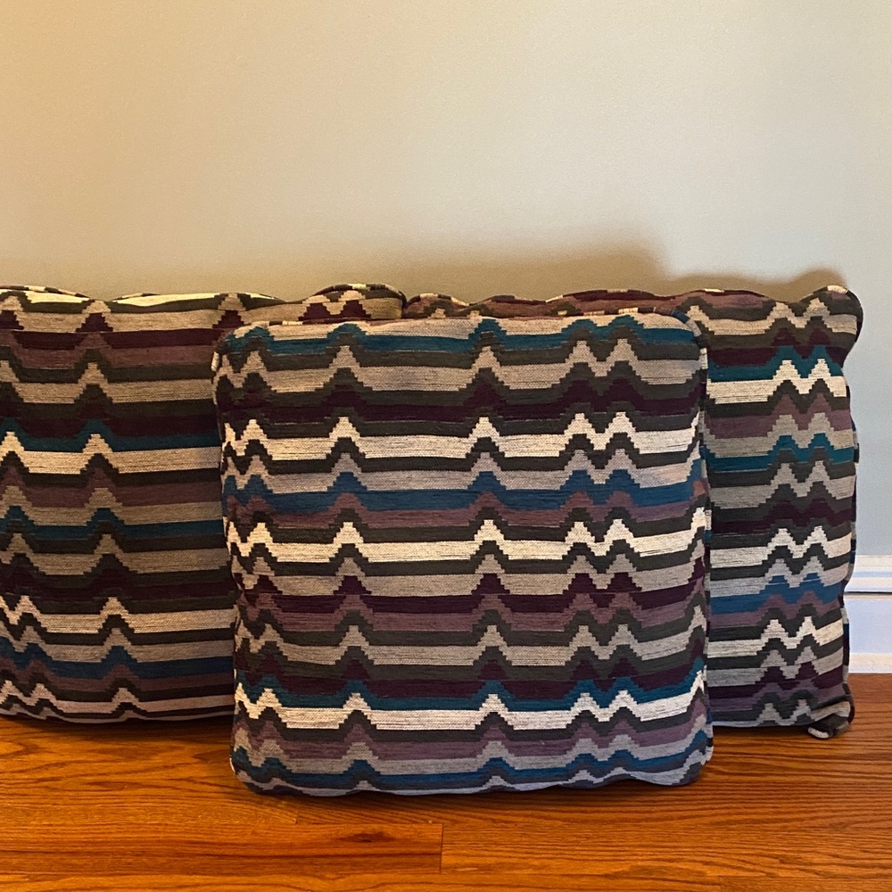 Set of 3 Raymour & Flanagan Decorative Chevron Throw Pillow - Multi-Color